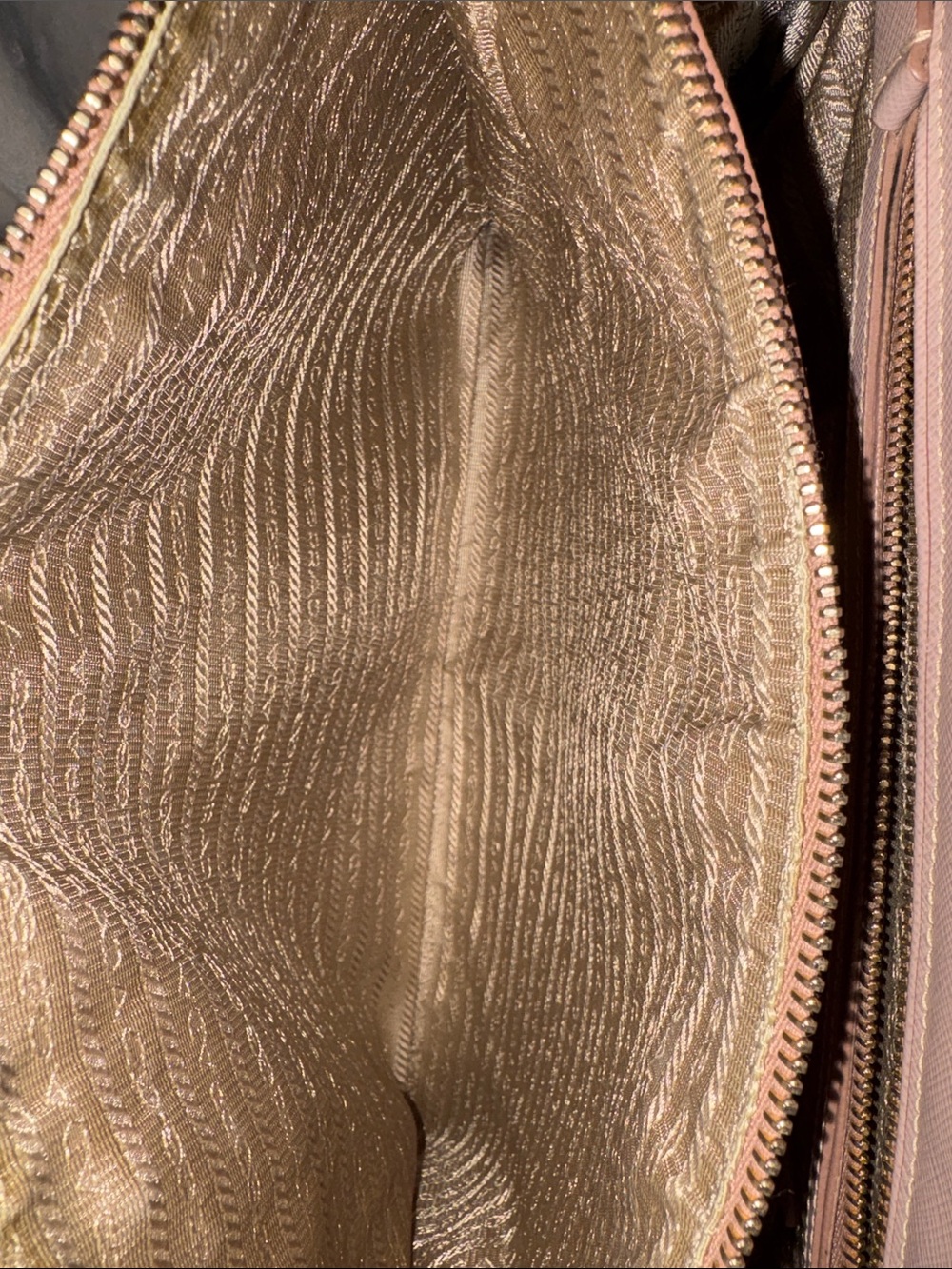 Prada Blush Pink Saffiano Double-Zip galleria with crossbody strap. COA - Picture 10 of 15